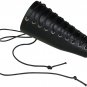 Black Leather Forearm Arm Gauntlets Vinyl Lace-Up Gauntlet Wristband