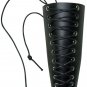 Black Leather Forearm Arm Gauntlets Vinyl Lace-Up Gauntlet Wristband
