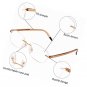 Gold TR90 Arm 10g Only Lightweight Rimless Reading Glasses Case Included