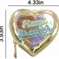 Hologram Purse Heart Shape Small Bag Iridescent Wallet with Chain Heart Pendant