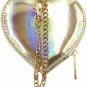 Hologram Purse Heart Shape Small Bag Iridescent Wallet with Chain Heart Pendant