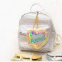 Hologram Purse Heart Shape Small Bag Iridescent Wallet with Chain Heart Pendant