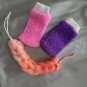 3 pack Back Scrubber  Bath Shower Sponge Nylon Puff Spa + shower sponge gloves