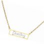 Two-tone Personalized Name 18k Gold Plated Plate Bar Necklace  Chain Engravable