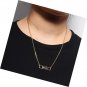 Two-tone Personalized Name 18k Gold Plated Plate Bar Necklace  Chain Engravable