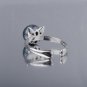 S.Leaf Black Freshwater Pearl Ring Cat Ring Sterling Silver