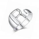 A-Z Stacking Initial Letter Ring, Personalized Bold Adjustable Open 14K Rings