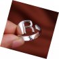 A-Z Stacking Initial Letter Ring, Personalized Bold Adjustable Open 14K Rings