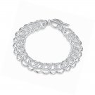 2 Layers Twisted Link Chain Bracelet with Diamond Cut and High Polish  8"(21cm)