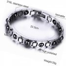 Mens Cool Stainless Steel Magnetic Therapy Bracelet Pain Relief for Arthritis