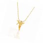 Medium Guardian Angel 24k Plating Necklaces Charms 18 inch Twisted Nugget Chain