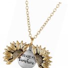 You are My Sunshine Engraved Necklace Sunflower Locket