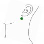 Rose Flower Green Jade Drop Leverback Earrings 925 Sterling Silver