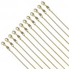 KeyZone 12pcs Gold Plated 1.2mm DIY Snake Chains Charms Link Necklace With For