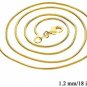 KeyZone 12pcs Gold Plated 1.2mm DIY Snake Chains Charms Link Necklace With For