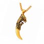 Wolf Necklace with Adjustable Spiga Chain Stainless Steel Round Hollow Pendant