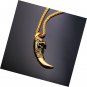 Wolf Necklace with Adjustable Spiga Chain Stainless Steel Round Hollow Pendant