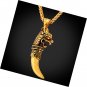 Wolf Necklace with Adjustable Spiga Chain Stainless Steel Round Hollow Pendant