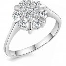 Cubic Zirconia Flower 14K  Gold/White Gold Plated CZ Engagement Rings Wedding