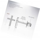 14K Gold Plated Girls Sterling Silver Earrings | Pave CZ Cross for Women
