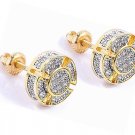 18K Gold Plated Round Stud Earrings Hypoallergenic Screw Back