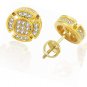 18K Gold Plated Round Stud Earrings Hypoallergenic Screw Back
