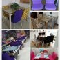 Spandex Fabric Stretch Removable Washable Dining Room Chair Cover Protector Set