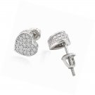 Cubic Zirconia Screw Back 18k Gold Plated Round Stud Earring Hypoallergenic