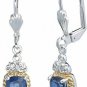 Yellow Gold Plated Created Blue Sapphire Earrings (1.80 CT)