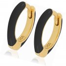 18K Gold Plated Sterling Silver Enamel Color Huggie Hoop Earrings for Women