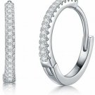 925 Sterling Silver Hoop Earrings, BoRuo Cubic Zirconia Drop Dangle Earrings