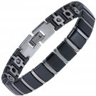 Men Women Magnetic Bracelet Stainless Steel Ceramic Magnets Germanium Silver