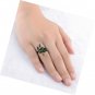 18K Gold Plated Ring Pinky Seven Stone 5 mm2 mm CZ Leaf Design Opening Rings