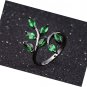 18K Gold Plated Ring Pinky Seven Stone 5 mm2 mm CZ Leaf Design Opening Rings