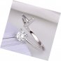 Adjustable Crystal Inlaid Initial Ring Alphabet Letter A-Z Adjustable Silver