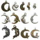 100g(about 70-80pcs) Moon Charms Craft Supplies Charms Pendants For Crafting,