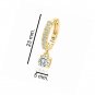 Sterling Silver 5mm Genuine, Created Birthstone CZ Dangle Huggie Hoop Earrings
