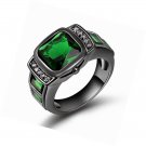 18K Gold Plated Fine Cut Pinky Luxury Huge Square CZ  Promise Band Ring Unisex
