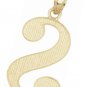 10k Solid Gold Cursive Initial Pendant, English Alpahbet A-Z Letter Diamond Cut