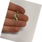10k Solid Gold Cursive Initial Pendant, English Alpahbet A-Z Letter Diamond Cut