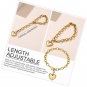 26 Initial Heart Charm Bracelet Adjustable Cable Link Letters Alphabet Bracelets