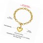 26 Initial Heart Charm Bracelet Adjustable Cable Link Letters Alphabet Bracelets