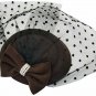 1940s Cocktail Wool Hat Dot Veil Netting Ribbon Bows Old Hollywood Pillbox