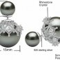 Double Sided Front Back Shell Pearl Beaded Silver Tone Elegant Stud Earrings