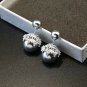 Double Sided Front Back Shell Pearl Beaded Silver Tone Elegant Stud Earrings