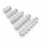 BEADNOVA 10pcs Silver Plated Multi Strand Slide Magnetic Tube Lock Clasp/ For