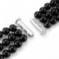 BEADNOVA 10pcs Silver Plated Multi Strand Slide Magnetic Tube Lock Clasp/ For