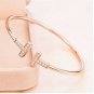 Double T Shape Cuff 18K Gold Plated Bangle Bracelet (Yellow Gold)