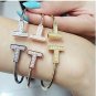 Double T Shape Cuff 18K Gold Plated Bangle Bracelet (Yellow Gold)