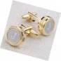 Mens Cufflinks Tie clips set Shirt Classic Initials Alphabet A-Z Gift Box